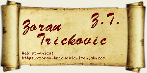 Zoran Tričković vizit kartica